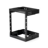StarTech.com 2 Post 12U Heavy-Duty Wandmonteerbare Server Rack, 19" Open Frame Netwerk Rack met Verstelbare Diepte, Data Rack voor IT/AV/Patchpaneel/Computer Apparatuur, Incl Kooimoeren en Schroeven