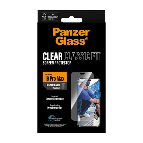 PanzerGlass ® Screen Protector iPhone 18 Pro Max | Classic fit w. EasyAligner Doorzichtige schermbeschermer 1 stuk(s)