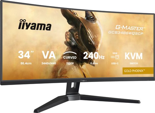 iiyama G-MASTER GCB3486WQSCP-B1 computer monitor 86,4 cm (34") 3440 x 1440 Pixels UltraWide Quad HD Zwart