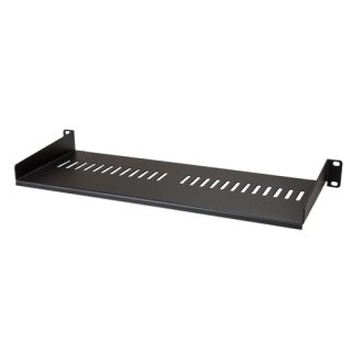 StarTech.com 1U Server Rack Schap - Universele Geventileerde Rack Mount Cantilever Shelf voor 19" Netwerk Kast & Apparatuur - Heavy Duty Staal - Capaciteit 20kg - Diepte 18cm (7”) - Zwart (CABSHELF1U7V)