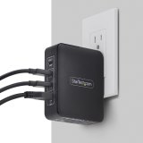 StarTech.com 140W USB-C Wandlader, 3x USB-C/1x USB-A, APFC, PD 3.1 Internationale GaN Power Adapter voor MacBook/Dell XPS/Inspiron