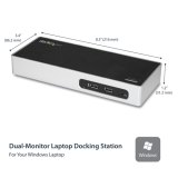 StarTech.com USB 3.0 Docking Station - Dual Monitor Laptop Docking Station met HDMI & DVI/VGA Video - 6-port USB 3.1 Gen 1 5Gbps Hub, GbE, Audio - Universeel USB Type-A Dock - Windows & Mac