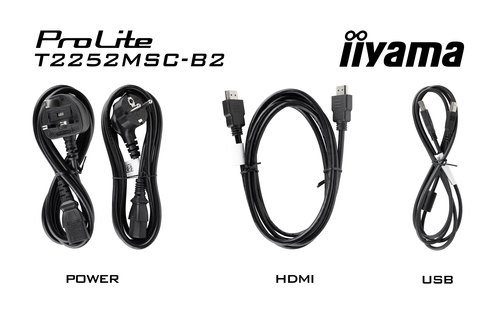 iiyama ProLite T2252MSC-B2 computer monitor 54,6 cm (21.5") 1920 x 1080 Pixels Full HD LCD Touchscreen Zwart