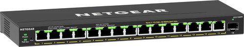 NETGEAR 16-Port High-Power PoE+ Gigabit Ethernet Plus Switch (231W) with 1 SFP port (GS316EPP)