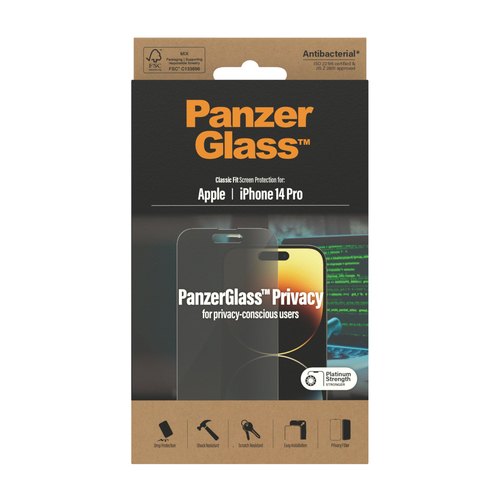 PanzerGlass ® Privacy Screen Protector iPhone 14 Pro | Classic Fit Doorzichtige schermbeschermer Apple 1 stuk(s)