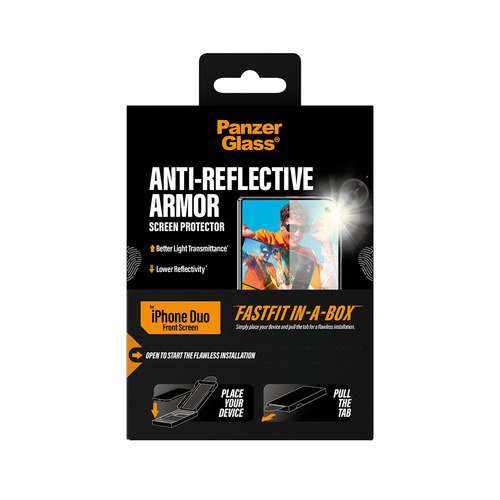 PanzerGlass ® Anti-reflective Armor Front Screen Protector iPhone Duo | FRAME FIT w. FASTFIT IN-A-BOX Doorzichtige schermbeschermer 1 stuk(s)