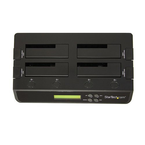 StarTech.com 4-Bay Hard Drive Cloner en Wisser, Standalone 1:3 HDD/SSD Kloner/Copier/Earser, USB 3.0/eSATA naar SATA Docking Station, Hard Disk Duplicator en Secure Erase Dock, Toolless/Top-Loading Ontwerp
