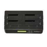 StarTech.com 4-Bay Hard Drive Cloner en Wisser, Standalone 1:3 HDD/SSD Kloner/Copier/Earser, USB 3.0/eSATA naar SATA Docking Station, Hard Disk Duplicator en Secure Erase Dock, Toolless/Top-Loading Ontwerp
