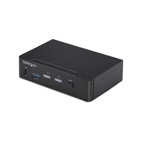 StarTech.com 2-Port DisplayPort KVM Switch, 4K 60Hz, DP 1.2, HDCP 1.4, EDID Beheer, 2-Port USB 3.0 Hub, 4x USB HID Poorten, TAA Compliant