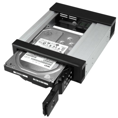 StarTech.com 5.25" naar 3.5" Harde Schijf Hot Swap Bay - Zonder tray - Voor 3.5" SATA/SAS schijven - Aluminium - SAS/ SATA Backplane
