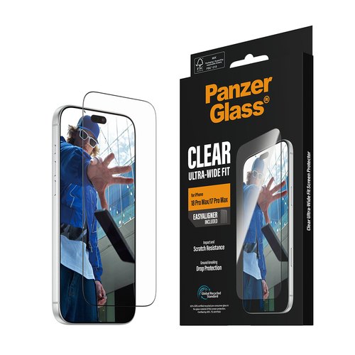 PanzerGlass ® Screen Protector iPhone 18 Pro Max | 17 Pro Max | Ultra-Wide Fit w. EasyAligner Doorzichtige schermbeschermer 1 stuk(s)
