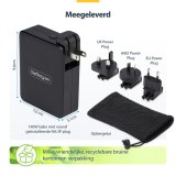 StarTech.com 140W USB-C Wandlader, 3x USB-C/1x USB-A, APFC, PD 3.1 Internationale GaN Power Adapter voor MacBook/Dell XPS/Inspiron