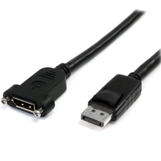 StarTech.com 1m Panel Mount DisplayPort Kabel - 4K x 2K - DisplayPort 1.2 Verlengkabel Male to Female - DP Adapterkabel met DP Connector voor Paneelmontage - DP Extender Kabel