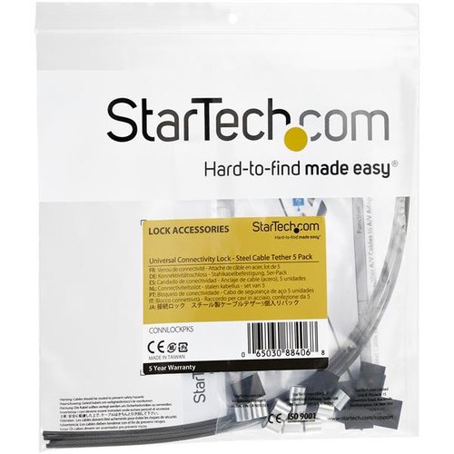 StarTech.com Anti-diefstal kabel - verstelbaar - staal - set van 5
