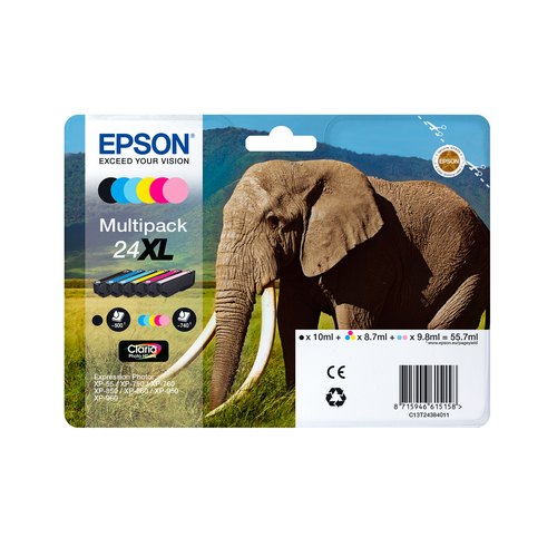 Epson Elephant 24XL Olifant Claria Photo HD afzonderlijke cyaan inkt