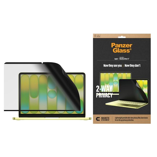 PanzerGlass ® Magnetic 2-Way Privacy Film Screen Protector Apple MacBook Neo 13'' M2 | M3 | M4 | M5 Doorzichtige schermbeschermer 1 stuk(s)