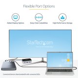 StarTech.com 4 Bay Thunderbolt 3 NVMe Behuizing voor M.2 NVMe SSD Drives, SSD M.2 Enclosure, 1x DisplayPort Video/ 2x TB3 Downstream Poorten, 40Gbps, 72W Power Supply, Externe Harde Schijf Behuizing