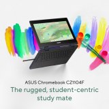 ASUS Chromebook CZ11 Flip CZ1104FM4A-NS0199 MediaTek Kompanio Kompanio 540 29,5 cm (11.6") Touchscreen HD 4 GB LPDDR4x-SDRAM 64 GB eMMC Wi-Fi 7 (802.11be) ChromeOS Grijs AZERTY Belgisch