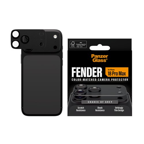 PanzerGlass ® Fender Camera Lens Protector Shades of Grey iPhone 18 Pro Max Doorzichtige schermbeschermer 1 stuk(s)