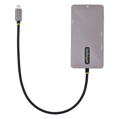StarTech.com USB C Multiport Adapter, Dual HDMI Video, 4K 60Hz, 2 Port 5Gbps USB-A Hub, 100W Power Delivery Pass-Through, GbE, SD/MicroSD, 30cm Kabel, Travel Dock, Laptop Docking Station