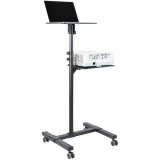 StarTech.com Beamertafel - Stevige Verrijdbare Laptop en Projectietafel (2x 10kg/schap) - Presentatiewagen/Computer Trolley/AV Projector Stand - In Hoogte Verstelbaar / Zwenkwielen met Rem