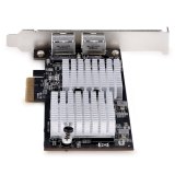 StarTech.com 2-Port 10GbE PCIe Netwerk Adapter Kaart, Netwerk Kaart voor PC/Desktop/Server, Zes Snelheden, PCIe Gigabit Ethernet Kaart met Jumbo Frame Ondersteuning, NIC/LAN Interface Kaart, 10GBASE-T en NBASE-T