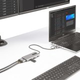 StarTech.com USB-C Multiport Adapter met Ingebouwde USB-C naar USB-A Dongle, Dual HDMI (4K30Hz/1080p60Hz), 3x USB-A 5Gbps, Mini Travel Dock, Laptop Docking Station, 40cm Kabel