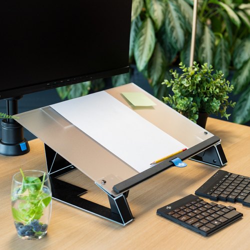 R-Go Tools Documenthouder R-Go Read2Write, voor lezen en schrijven, ergonomisch, met soft foam polssteun, mat acrylaat