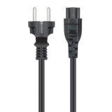 Manhattan Voedingskabel, Europese Schuko-stekker (CEE 7/4) naar C5-connector (klaver), 1 m, 2.5 A, zwart, netkabel, levenslange garantie