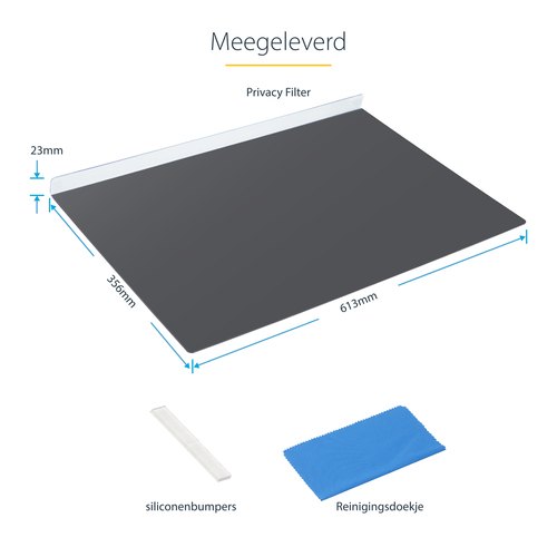 StarTech.com 27 inch 16:9 Computer Monitor Privacy Filter, Hangend Acryl Security Filter, Snel te installeren Privacy Screen, Monitor Screen Protector, +/- 30 Graden Kijkhoek, Glanzend