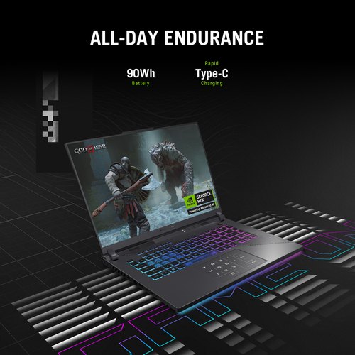 ASUS ROG Strix G16 G614PM-RV231W AMD Ryzen™ 9 8940HX Laptop 40,6 cm (16") WUXGA 32 GB DDR5-SDRAM 1 TB SSD NVIDIA GeForce RTX 5060 Laptop GPU Wi-Fi 6E (802.11ax) Windows 11 Home Grijs, Groen AZERTY Belgisch