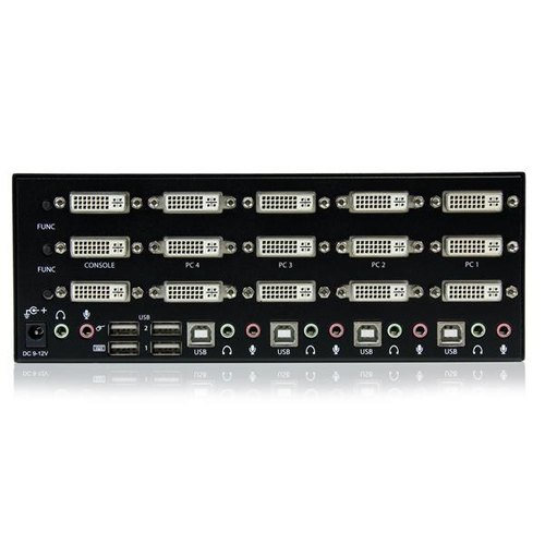 StarTech.com 4-poort 3x Monitor DVI USB KVM-switch met Audio en USB 2.0-hub