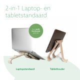 R-Go Tools Laptop- en tabletstandaard R-Go Treepod, ergonomisch en modulair, verstelbaar, biobased