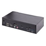 StarTech.com 2 Port USB C KVM Switch, DisplayPort KVM met 4K 60Hz UHD HDR Video, 3.5mm Audio, 4x USB HID en 2x USB A 3.2 Gen 1 5Gbps Hub, High-speed USB 3.0 Hub, Hot Key Schakeling, Thunderbolt 3/4 Compatibel
