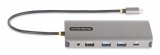 StarTech.com USB-C Triple Monitor Multiport Adapter, 5Gbps, Dual 4K 60Hz + 4K 30Hz HDMI & DisplayPort, 4-Port USB Hub, 100W PD Pass-Through, GbE, SD/MicroSD Kaartlezers