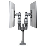 StarTech.com Dual Monitor Arm, Premium Scharnierende Bureau Monitor Beugel voor VESA Schermen tot 30" (10kg), Monitorsteun met Verstelbare Hoogte, Draaien/Kantelen/Zwenken, Klem/Doorvoertule, Zilver