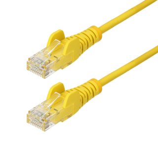 StarTech.com 50cm Dunne CAT6 Ethernet Kabel, Geel, Snagless, 100W PoE, UTP, LSZH, 28AWG Pure Koperdraad, Slim RJ45 Netwerk Patchkabel met Trekontlasting, Fluke Getest