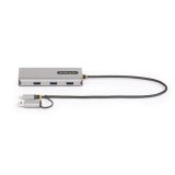 StarTech.com USB-C Multiport Adapter met Ingebouwde USB-C naar USB-A Dongle, Dual HDMI (4K30Hz/1080p60Hz), 3x USB-A 5Gbps, Mini Travel Dock, Laptop Docking Station, 40cm Kabel