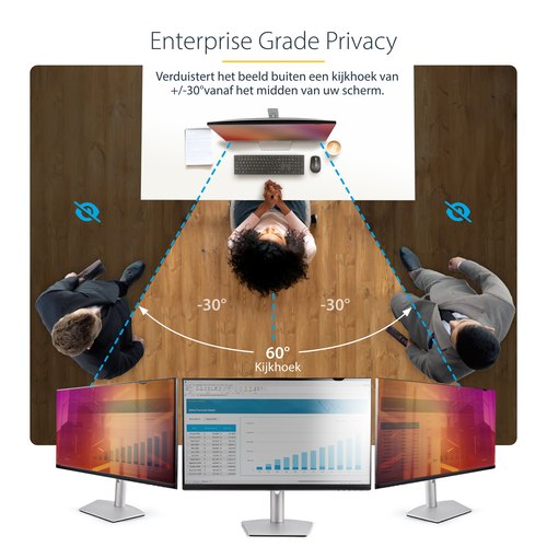 StarTech.com 23.8-inch 16:9 Gold Monitor Privacy Filter, Omkeerbare Filter met Verhoogde Privacy, Glanzende Computer Security Filter, Verwijderbare Monitor Screen Protector, +/- 30&deg;