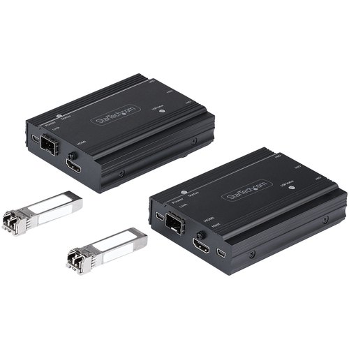 StarTech.com 4K HDMI KVM Extender over Glasvezel/FIber, HDMI Video & USB Remote KVM Switch/Console Extender tot 300m (MultiMode), 2x 10G MMF SFP+ modules, KVM Extension Kit (TX/RX)