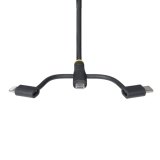 StarTech.com 1m Robuuste USB Multi Oplaadkabel, USB naar Lightning/Micro-USB/Type-C, Apple MFi Gecertificeerd, Aramide Mantel, Universele 3-in-1 USB Laadkabel voor iPhone/iPad/Android