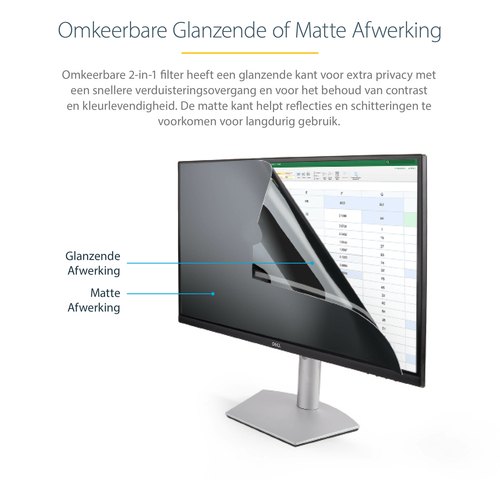 StarTech.com 22-inch 16:9 Computer Monitor Privacy Filter, Anti-Glans Privacyscherm met 51% Blauw Licht Reductie, Monitor Screen Protector met +/- 30 Grad. Kijkhoek