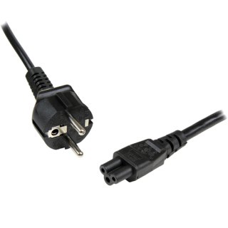 StarTech.com 1m Laptop Stroomkabel, EU Schuko naar C5, 2.5A 250V, 18AWG, Notebook / Laptop AC Vervangkabel, Power Brick Kabel, Laptop Lader Kabel, Clover Leaf/Mickey Mouse Electriciteitssnoer