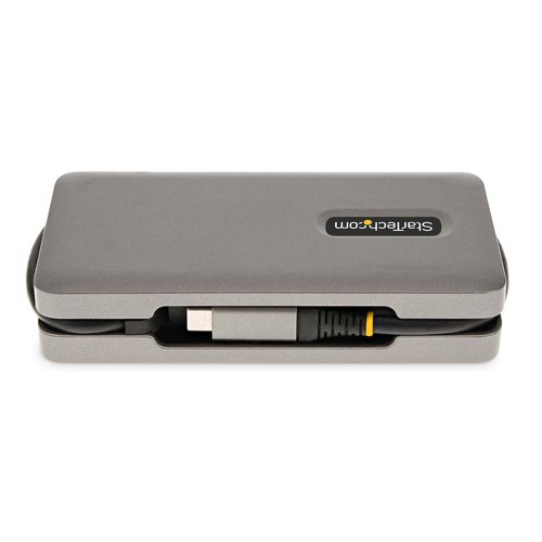 StarTech.com USB-C Multiport Adapter, 4K 60Hz HDMI/VGA, 3-Port USB Hub, 100W Power Delivery Pass-Through, GbE, Travel Docking Station met Charging, Mini Dock, 30cm Wrap-Around Kabel