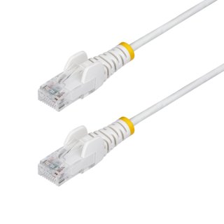 StarTech.com 50cm Dunne CAT6 Ethernet Kabel, Wit, Snagless, 100W PoE, UTP, LSZH, 28AWG Pure Koperdraad, Slim RJ45 Netwerk Patchkabel met Trekontlasting, Fluke Getest