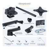 StarTech.com Dubbele Monitor Arm voor Bureaumontage, Full Motion Monitorbeugel voor 2x VESA-displays tot 32" (8kg), Verticale Stapelbare Armen, Hoogte verstelbaar/Articulerend - Bureauklem/Doorvoertule