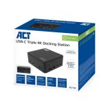 ACT Universeel USB-C Dockingstation 4K, voor 3 HDMI/DisplayPort monitoren, DisplayLink