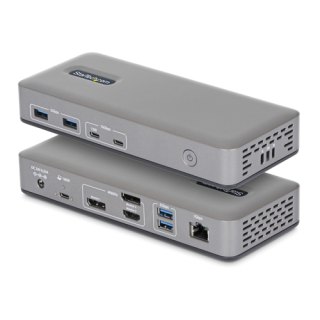 StarTech.com Triple-Monitor USB-C Docking Station, DisplayPort / HDMI Dock, 4K 60Hz, 100W Laptop Charging, 1GbE, Driverless, Multi-Monitor Dock voor Windows