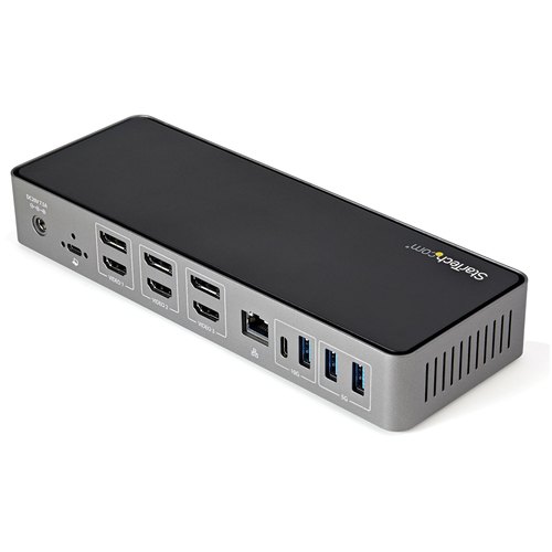 StarTech.com USB-C & USB-A Dock - Hybride Universeel Triple Monitor Laptop Docking Station DisplayPort & HDMI 4K 60Hz - 85W Power Delivery, 6x USB Hub, GbE, Audio - USB 3.1 Gen 2 10Gbps
