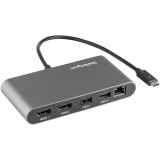 StarTech.com Dual-Monitor Thunderbolt Mini Dock, 4K 60Hz HDMI, Driverloze Hub voor Windows & Mac, Gigabit Ethernet, 1x USB-A (USB 5Gbps), 28cm Kabel